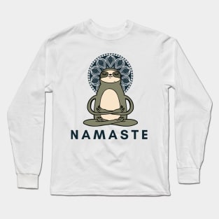 namaste yoga sloth Long Sleeve T-Shirt